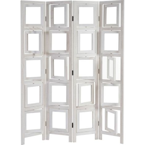 [NEUWERTIG] Paravent Bildgalerie II, Raumteiler Trennwand Sichtschutz Foto-Paravent, 161x125x2cm weiß