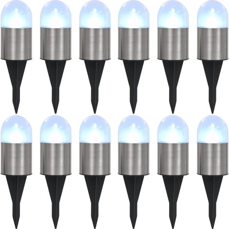 Lampe solaire au sol 12 pcs Lumières LED blanches vidaXL (1/5)