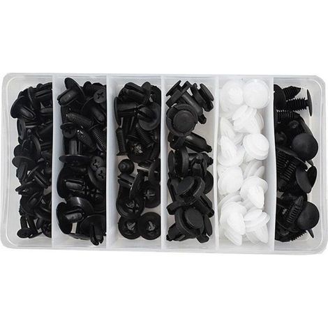 Packung mit 100 Befestigungsnieten für Kotflügel – 6 Größen – Nylon – Für Stoßstangen und Seitenschweller (1/4)