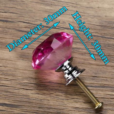 (Ensemble de 4 pièces) Boutons en cristal en forme de diamant, poignées de meubles, quincaillerie