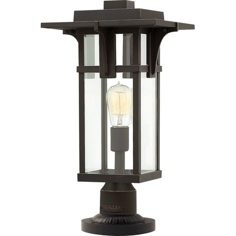 Elstead Manhattan - 1 Licht Außen Podest Licht Öl eingerieben Bronze IP44, E27 (1/3)