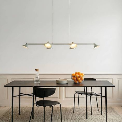 [GEBRAUCHT] B-Ware Lucande Hängelampe Hängeleuchte Steve LED Pendelleuchte dimmbar alu 113cm 6-flg (1/2)