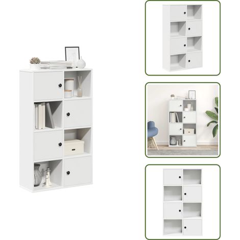Armadio con porta a sinistra o destra - vidaXL Libreria Bianca 60x24x101,5 cm in Legno Multistrato - Armadio per collezioni