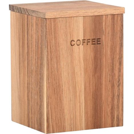 Recipiente para café de madera de acacia (1/4)
