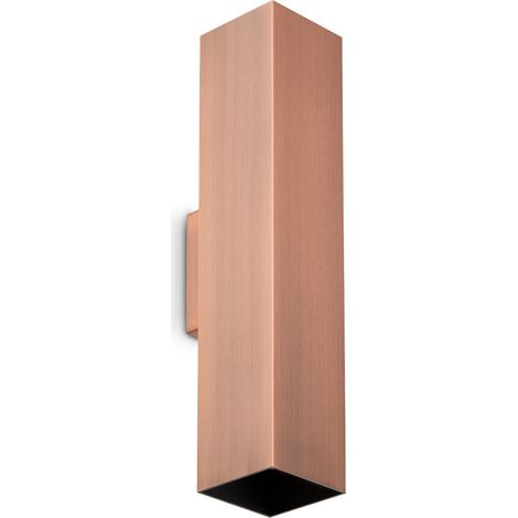 Ideal Lux LOOK Applique murale carrée 30 cm, inclinaison haut/bas, cuivre, 2 x GU10 (1/2)