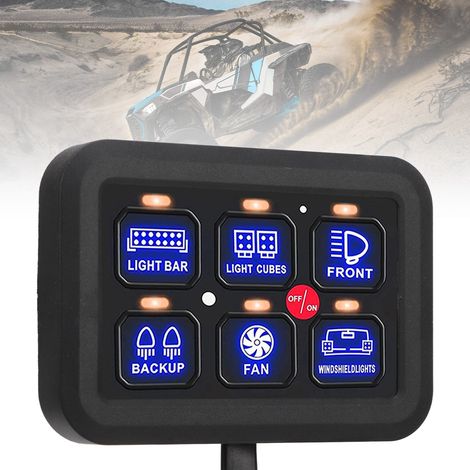 Panneau de commande tactile LED à 6 groupes avec variation automatique d'intensité, système de relais électronique automobile, compatible avec camions, quads, SSV, bateaux, véhicules nautiques, SUV et