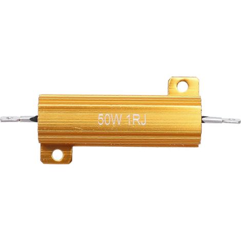 Résistance bobinée aluminium 1Ω 5% 50W, vis à vis, dissipateur thermique, composant électronique haute puissance, précision 1 ohm, charge 50 watts. (1/5)