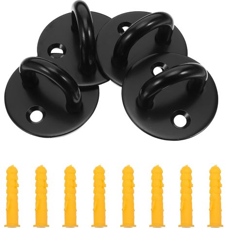 4 crochets muraux, inox, noir, pour cuisine et salle de bain (1/5)