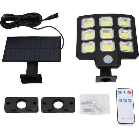 Ortviai Projecteur Solaire Extérieur 240 LED 3000 lm, 6500 K, 3 modes, étanche IP65, télécommande incluse