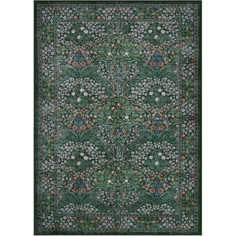 Tapis Lahome floral 140x200, tapis bohème doux lavable antidérapant salon chambre