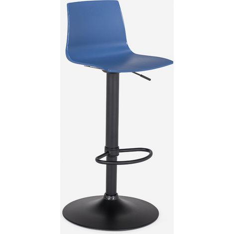 Tabouret bar de cuisine design noir mat réglable en hauteur Grand Soleil Imola Matt - Bleu (1/5)