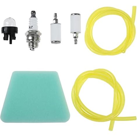 Kit filtre à air et carburant pour tronçonneuse McCulloch Filtre à air + conduite essence + poire d’amorçage + bougie d’allumage compatible MAC 3212 3214 3210 3216 MS1432 MS1635NAV Compatible McCull