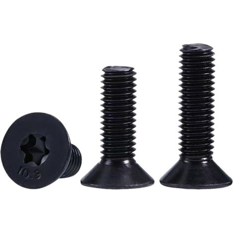 20 Pièces Vis à Tête Fraisée Torx M3 x 12mm - Vis à Métaux Noir à Tête Plate Visserie en Acier Inoxydable A2 V2A Inox à Machine Filetage Complet (1/5)