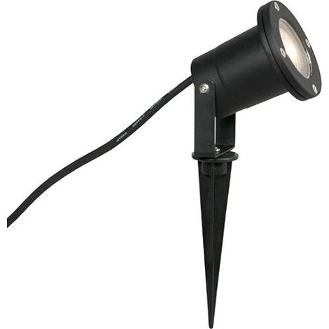 QAZQA + Moderno Foco de jardín inteligente industrial negro con WiFi GU10 IP65 - Basic Aluminio /Vidrio Redonda Adecuado para LED Max. 1 x 5 Watt