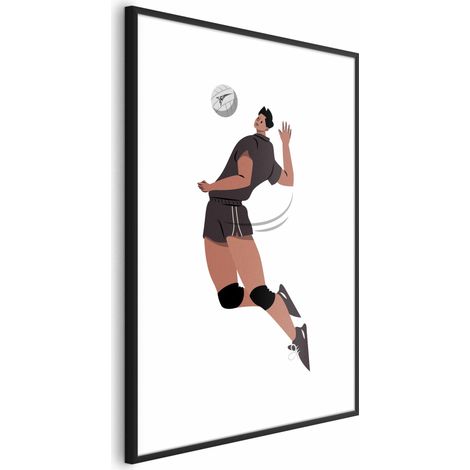 Poster – Volleyballspieler vor hellem Hintergrund – Illustration (1/4)