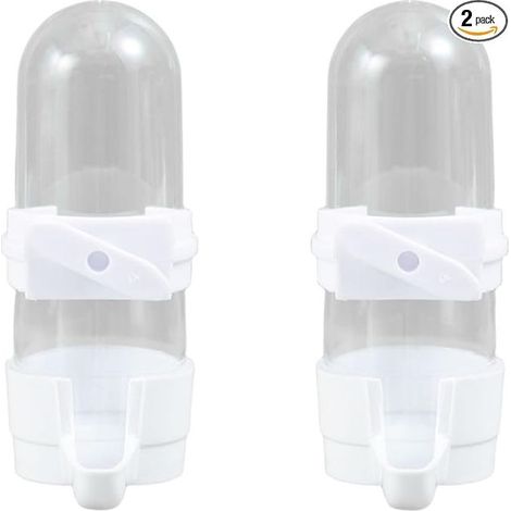 Automatische Wasserspender für Vögel, Käfige, Papageien, Wasserflaschen, Trinkbrunnen, Samenspender für Papageien, Wellensittiche, Nymphensittiche (transparent, 90 ml) (1/3)