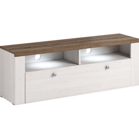 Mueble TV Salelbo 103, Cebolla de alerce + Trufa roble, Número de puertas: 1, Número de cajones: 0, 140x49x37cm