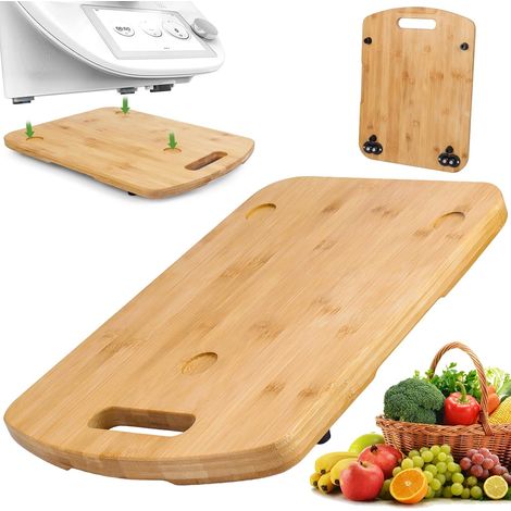 Planche pour Thermomix TM6/TM5, Bois Slider pour Thermomix avec Roulettes, Planche Support avec Poignée pour Thermomix, Plateau Déplacement Rapide et Sûr (1/5)