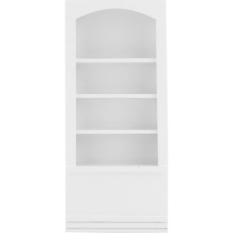 Bibliothèque miniature en bois pour maison de poupée à l'échelle 1:12, accessoire de jouet (blanche) (1/5)