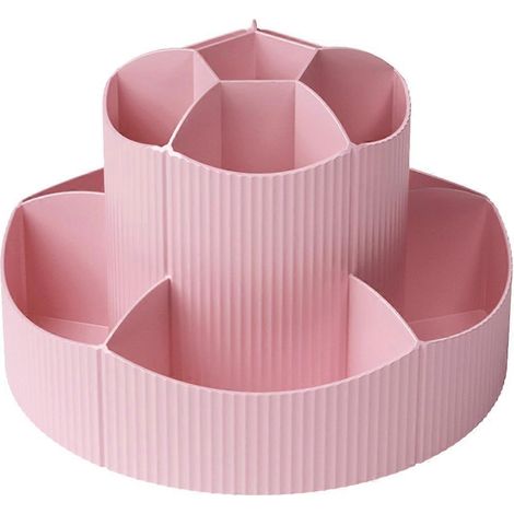 Organiseur de bureau rotatif à 360 degrés avec 11 emplacements, porte-crayons et stylos, organiseur de bureau à double usage (1/4)