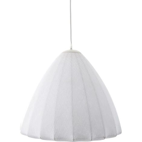 Litecraft Lunar Ceiling Pendant 1 Light With Fabric Shade - White (1/5)