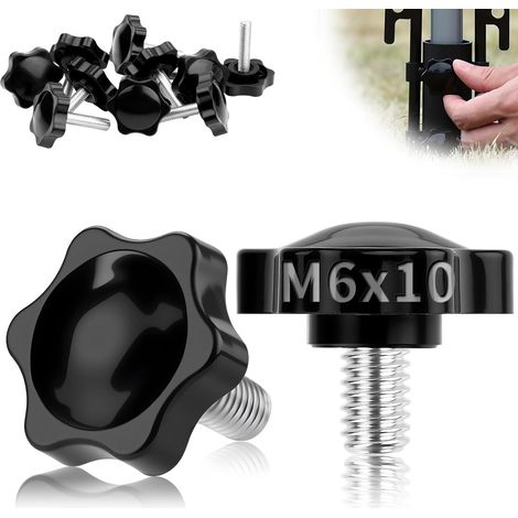 12 Pièces Vis Étoile M6x10mm, Diamètre Tête 32mm Bouton de Serrage (1/5)