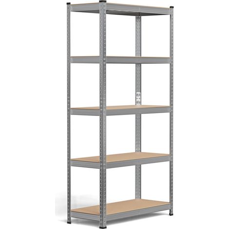 Etagères modulables charges lourdes en métal 5 plateaux,180x90x40cm (1/5)