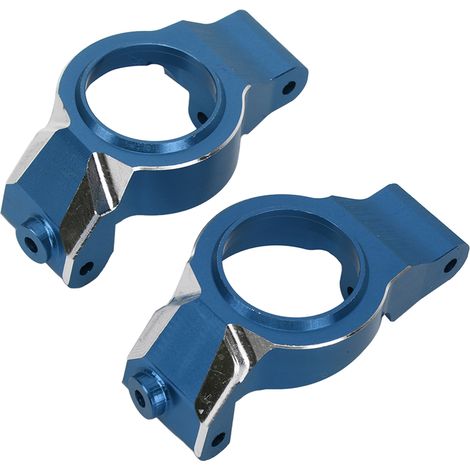 Lot de 2 Porte-fusées C en Alliage d'Aluminium Haute Résistance pour Voiture RC TRAXXAS 1/5, Blocs de Direction Bleus, Pièces de Rechange (1/5)