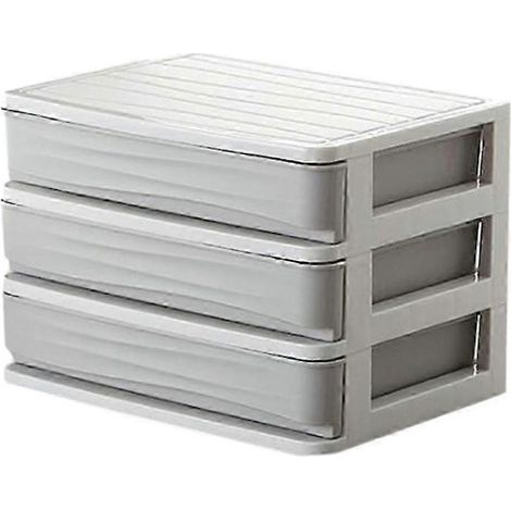 Organisateur de maquillage en plastique, tiroirs de rangement pour cosmétiques, présentoir à bijoux, boîte de rangement à poser sur le comptoir de la salle de bain, 5 tailles disponibles-3Tier Gray (1/5)