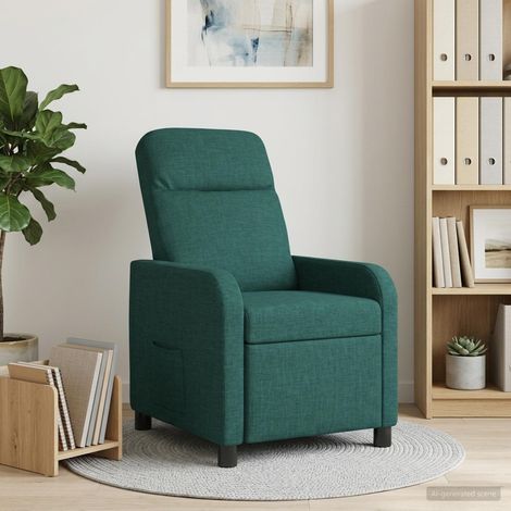 vidaXL Recliner Verde oscuro Tela (1/5)