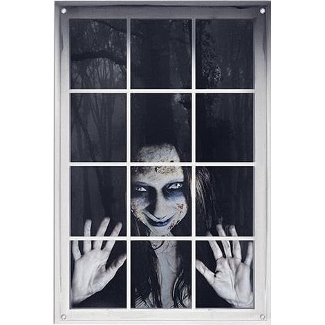 Decorazioni di Halloween per esterni, tende spettrali per porte, accessori per esterni, interni, giardino, cortile, casa (2 pezzi). (1/5)