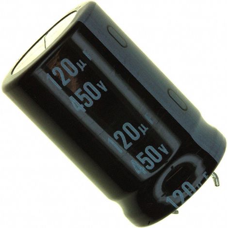 Condensador Electrolitico 120uF 450Vdc Medidas 22x35mm 2pin