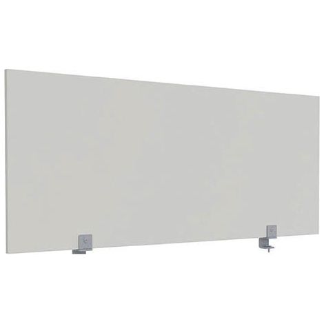 Écran de séparation B-Zen bois antibactérien L 140 x H 60 cm - Gris - avec fixations pour bureau individuel - Maxiburo (1/5)