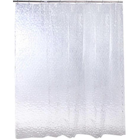 Rideau de douche 3D en cubes transparents, plastique EVA plus épais (transparent)