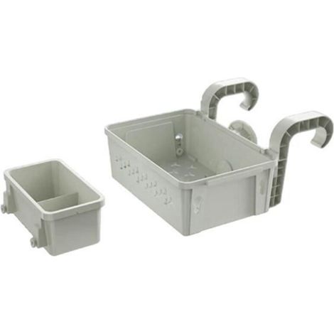 2 Sets of Poolside Storage Baskets with Cup Holders for Above-Ground Pools