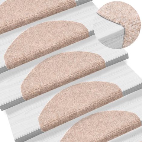 FIMEI Tapis autoadhésifs de marches 5 pcs Marron 65x21x4cm Aiguilleté (1/5)