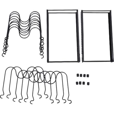Range couvercles de casserole 14 séparateurs réglables extensible support couvercles planche à découper pour plaques de cuisson noir (1/5)