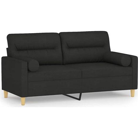 Maison Exclusive - Divano a 2 Posti con Cuscini Nero 140 cm in Tessuto