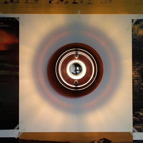Applique medievale, UFO ultramoderno era spaziale anni '70 Bauhaus soggiorno camera da letto hotel atmosfera luce da parete, applique senza sorgente luminosa, piccola marrone-D24xE17cm (1/4)