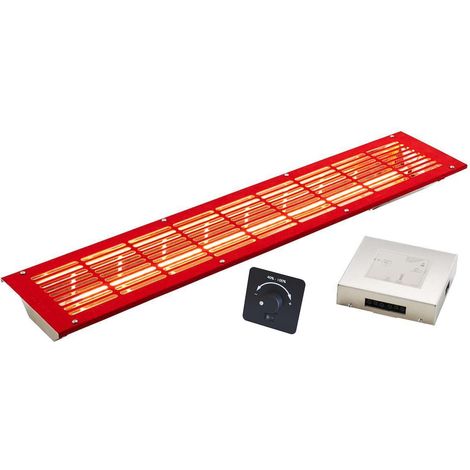 Infraworld VITALlight-IPX4 Infrarotstrahler-Set 500W gerade rot mit Steuerung schwarz