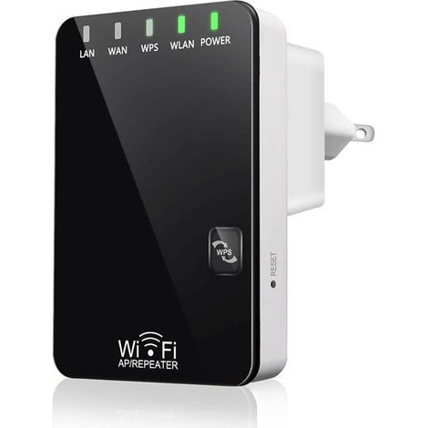 Répéteur WiFi amplificateur 300Mbps – 2 ports Ethernet 10/100Mbit/s – Antennes directionnelles pour couverture étendue – Compatible 802.11b/g/n (1/5)