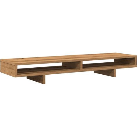 Supporto per monitor mobile da scrivania fatto a mano 100 x 27 x 15 cm legno ingegnerizzato marrone 020044911