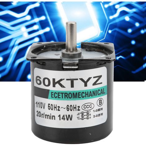 AC-Synchronmotor XD60KTYZ, 14W Permanentmagnet-Langsamläufermotor, drehmomentstarker und drehzahlsteuerbarer bidirektionaler Mikromotor, Exzenterwelle, 20 U/min, AC110V. (1/5)