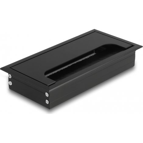 Delock Pasacables para montaje en mesa con cepillo 160 x 80 x 28 mm negro