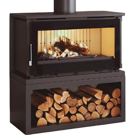 Fm Calefaccion – Poêle à bois raccordable 13.3 kW – Système double combustion – Évacuation des fumées supérieure – Volume de chauffe 360 m3 (1/7)