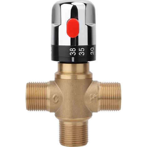Robinet mélangeur thermostatique en laiton pour robinet thermostatique de lavabo avec contrôle de température d'eau (1/5)