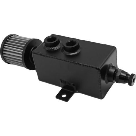 Applicable Oil Catch Can 10AN Catch Can Baffled with Filter 1L Aluminum Drain Plug 2 Ports (1 Oulet + 1 Inlet) (1/5)