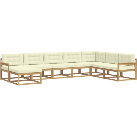 Set di divani da esterno 8 pz Bianco e Crema vidaXL (1/5)