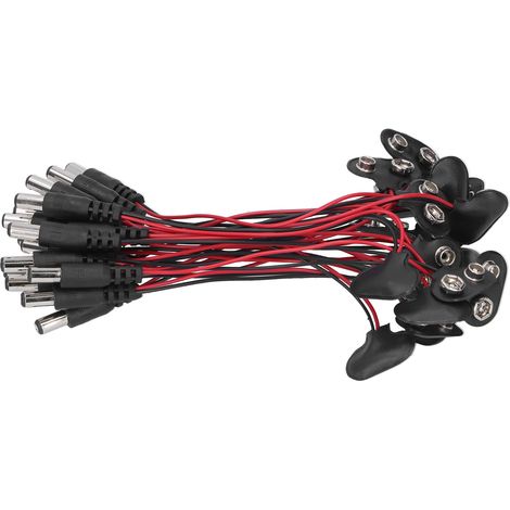 Connecteur batterie 9V 20 pièces, câble avec fiche DC 2.1mm, composants de contrôle industriel, clip de connexion pour alimentation électrique (1/5)