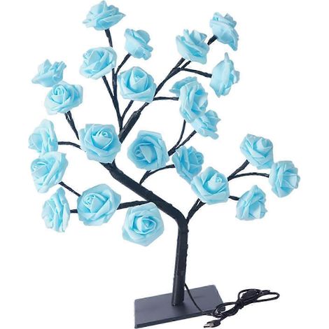 LED-Rosenbaumlampe mit USB-Anschluss, Nachtlicht für Partys, Indoor-Geburtstagsdekoration-Blue Rose